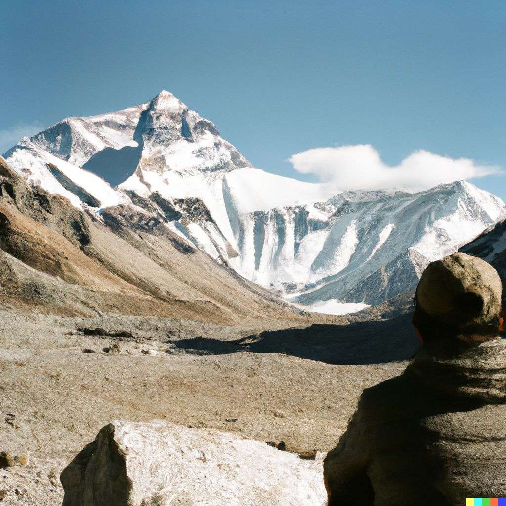 someone gazing at Mount Everest, photograph taken on Kodak Gold 200 film